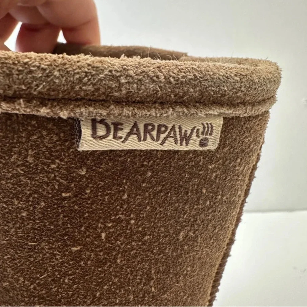Bearpaw Emma‎ Boots Womens Size 5 Suede Sheepskin Lined Wool Blend Tan Brown
